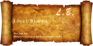 Lóczi Blanka névjegykártya
